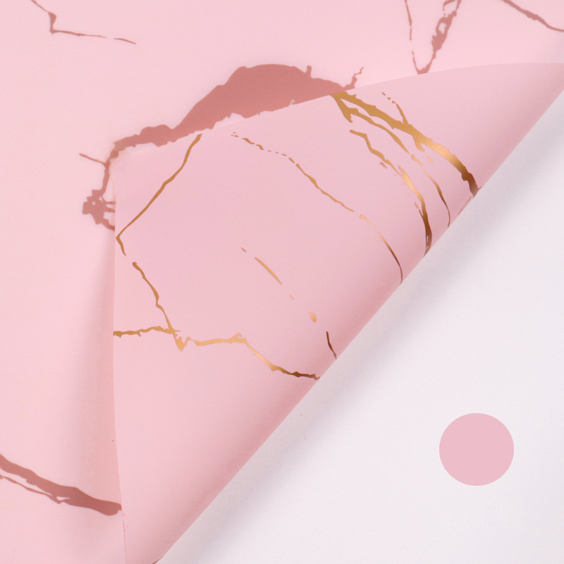 MYHC-13 Golden Marble Pattern Plastic Flower Wrapping Paper