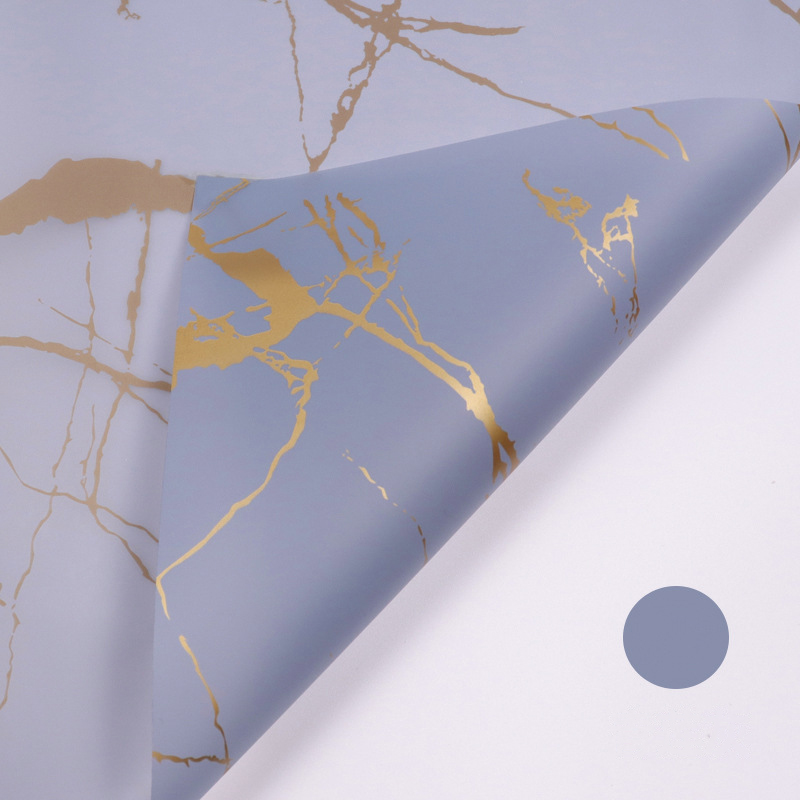 MYHC-13 Golden Marble Pattern Plastic Flower Wrapping Paper