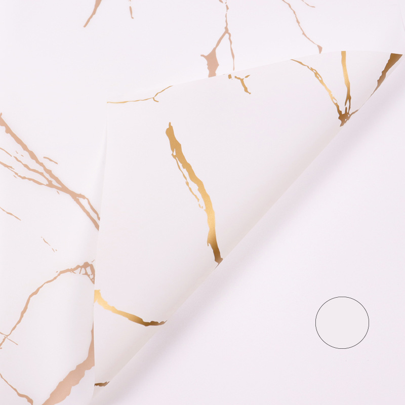 MYHC-13 Golden Marble Pattern Plastic Flower Wrapping Paper