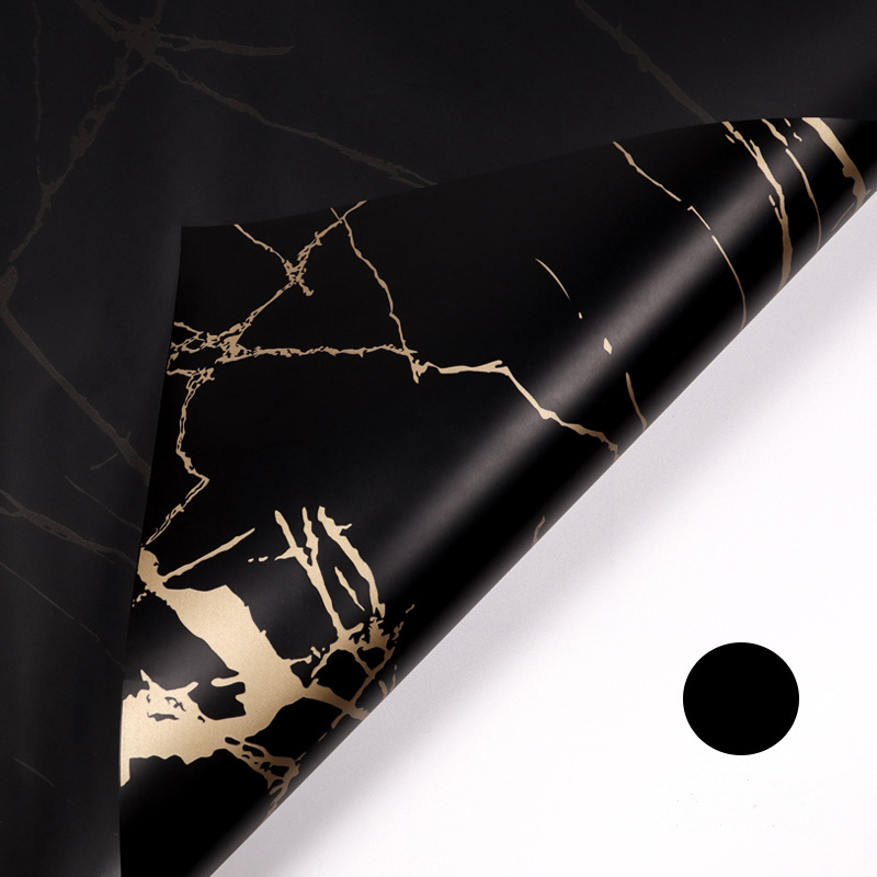 MYHC-13 Golden Marble Pattern Plastic Flower Wrapping Paper
