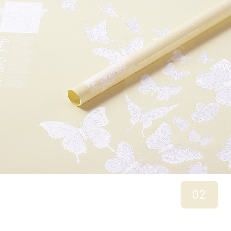 MYHC-14 Butterfly Pattern Opaque Matte Flower Wrapping Paper