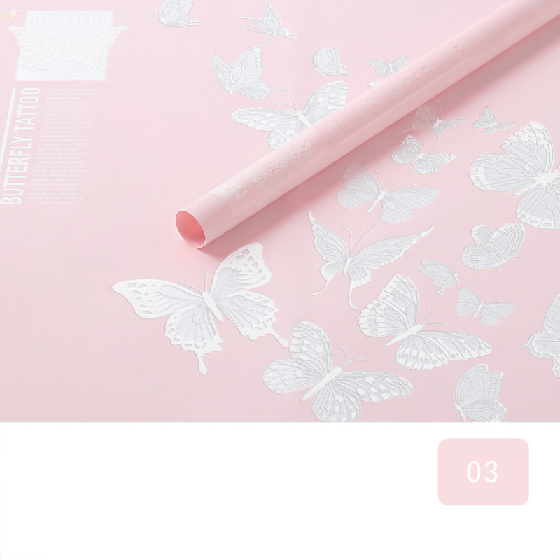 MYHC-14 Butterfly Pattern Opaque Matte Flower Wrapping Paper