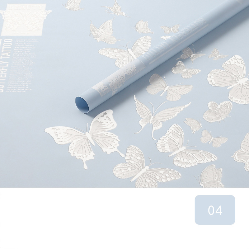 MYHC-14 Butterfly Pattern Opaque Matte Flower Wrapping Paper
