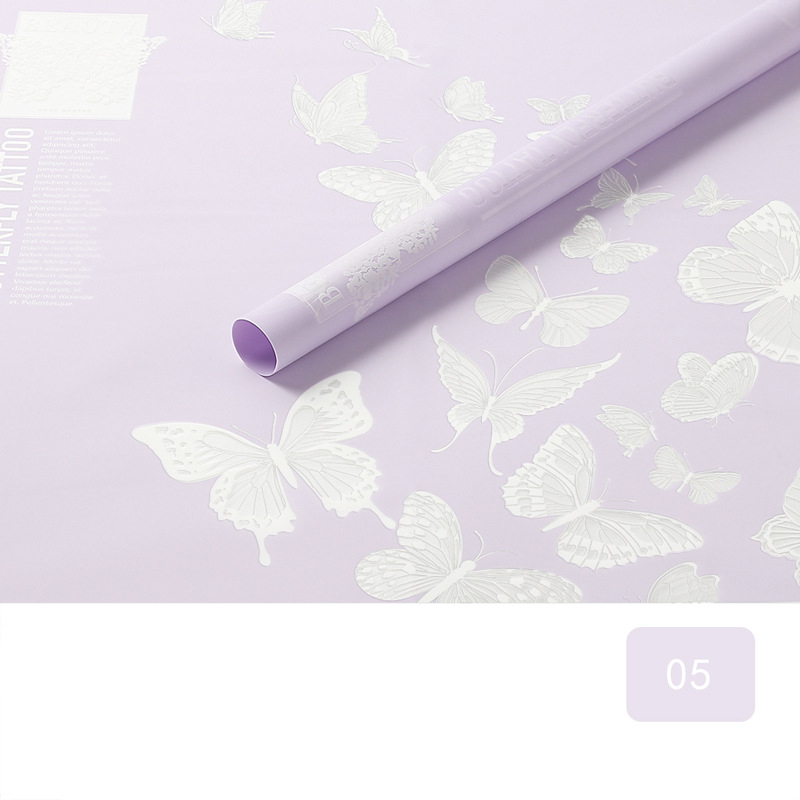 MYHC-14 Butterfly Pattern Opaque Matte Flower Wrapping Paper