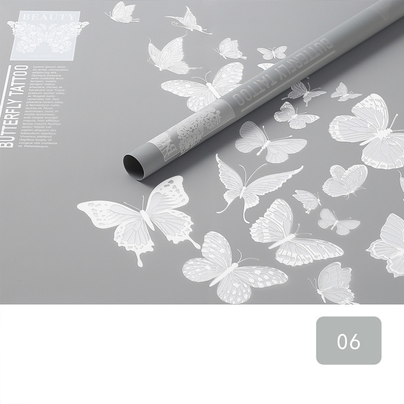 MYHC-14 Butterfly Pattern Opaque Matte Flower Wrapping Paper