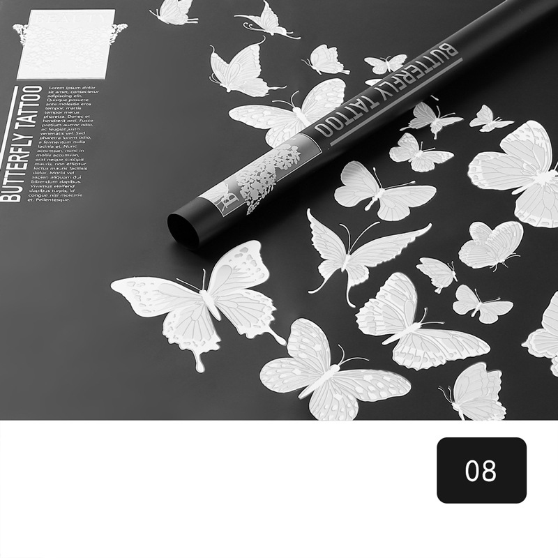 MYHC-14 Butterfly Pattern Opaque Matte Flower Wrapping Paper