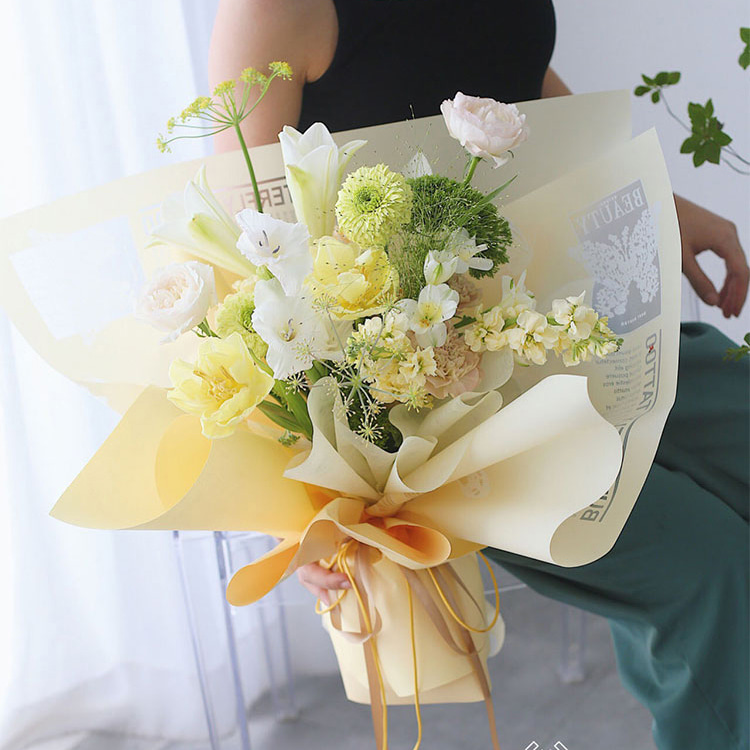 MYHC-14 Butterfly Pattern Opaque Matte Flower Wrapping Paper