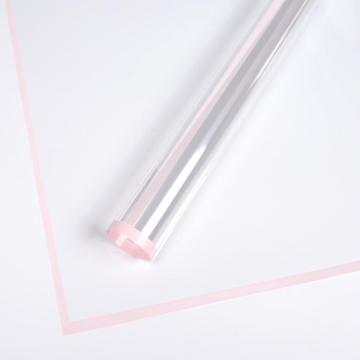 MYHC-15 Transparent Monochrome Edge Plastic Flower Wrapping Paper