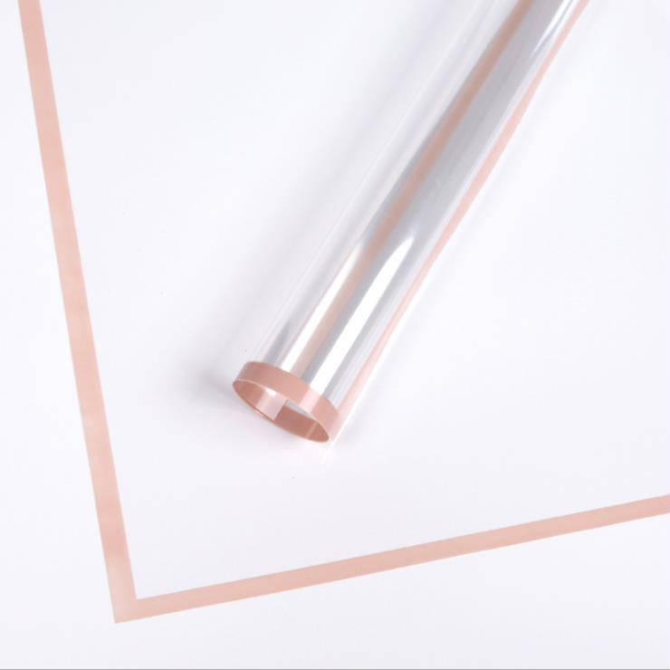 MYHC-15 Transparent Monochrome Edge Plastic Flower Wrapping Paper