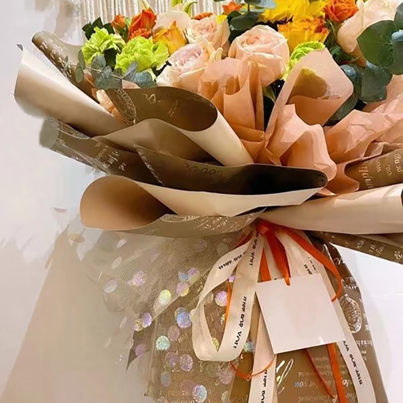 MYHC-19 Single-Sided Pattern Aluminum-Plated Cowhide Flower Packaging Film
