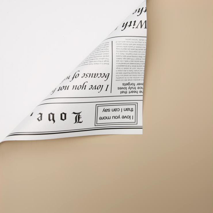 MYHC-23 Single-Sided Newspaper Style, Double-Sided At Double-Color Cowhide Flower Packaging Film