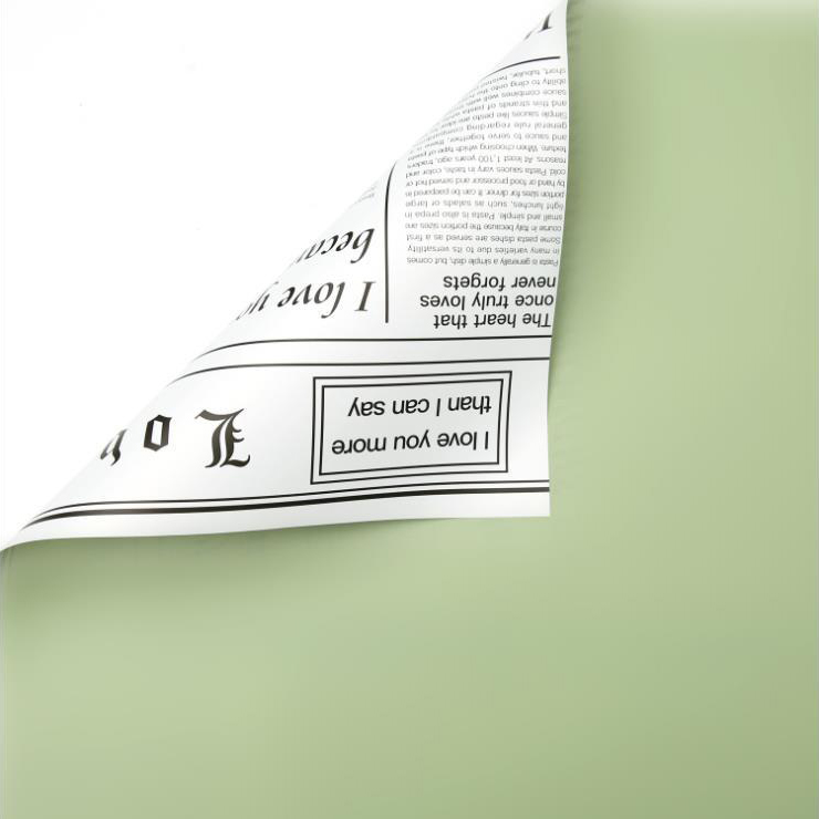 MYHC-23 Single-Sided Newspaper Style, Double-Sided At Double-Color Cowhide Flower Packaging Film