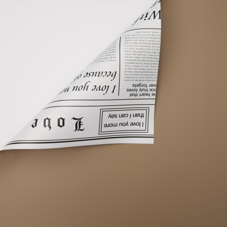 MYHC-23 Single-Sided Newspaper Style, Double-Sided At Double-Color Cowhide Flower Packaging Film