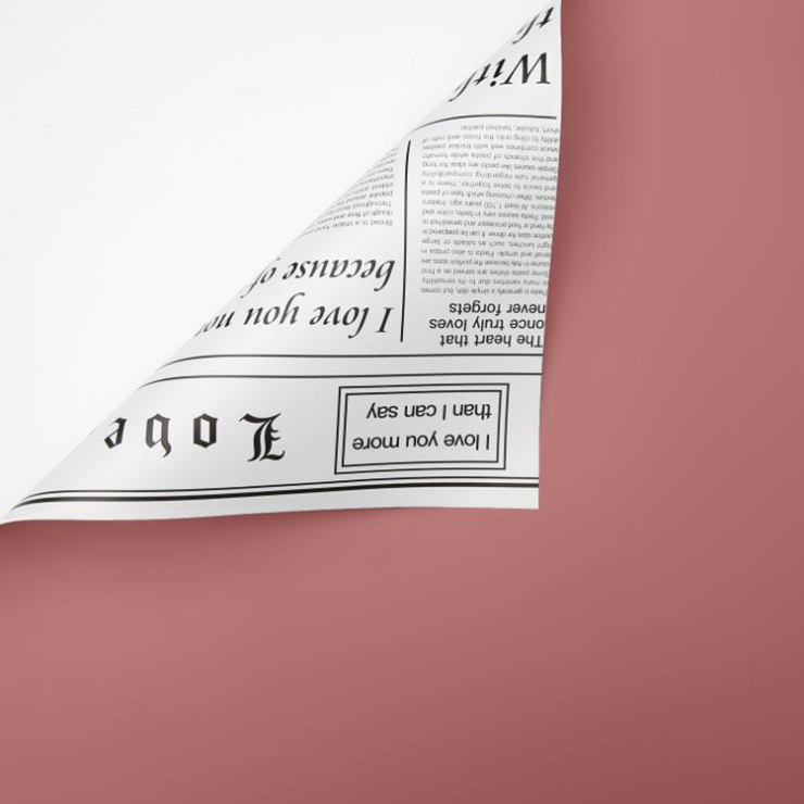 MYHC-23 Single-Sided Newspaper Style, Double-Sided At Double-Color Cowhide Flower Packaging Film