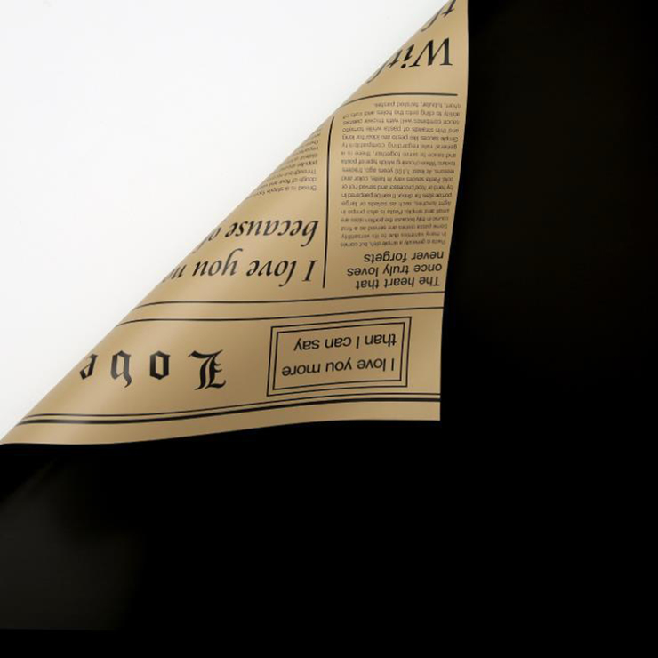 MYHC-23 Single-Sided Newspaper Style, Double-Sided At Double-Color Cowhide Flower Packaging Film