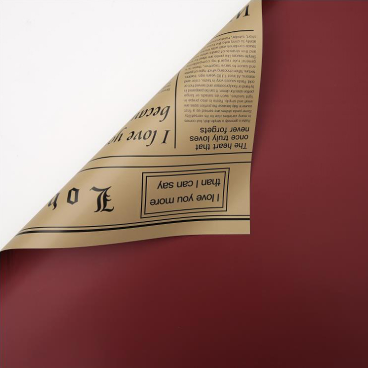 MYHC-23 Single-Sided Newspaper Style, Double-Sided At Double-Color Cowhide Flower Packaging Film