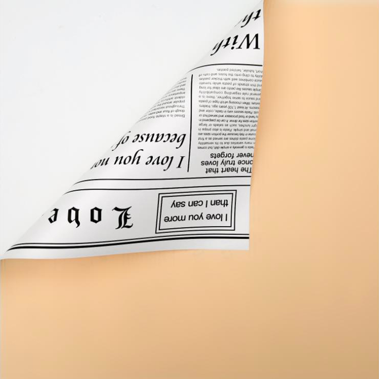 MYHC-23 Single-Sided Newspaper Style, Double-Sided At Double-Color Cowhide Flower Packaging Film