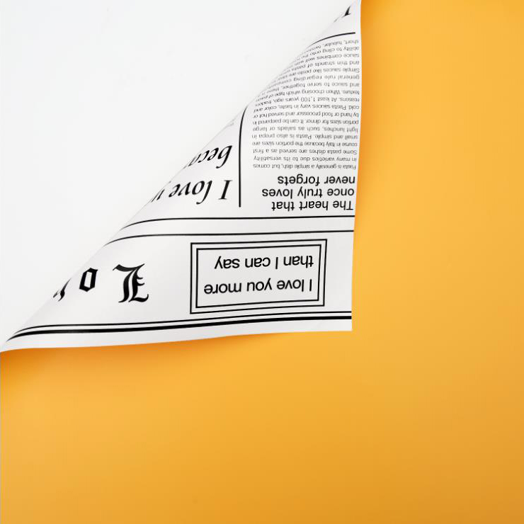 MYHC-23 Single-Sided Newspaper Style, Double-Sided At Double-Color Cowhide Flower Packaging Film