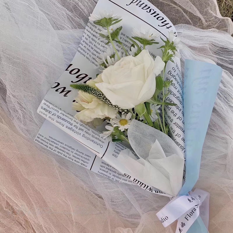MYHC-23 Single-Sided Newspaper Style, Double-Sided At Double-Color Cowhide Flower Packaging Film