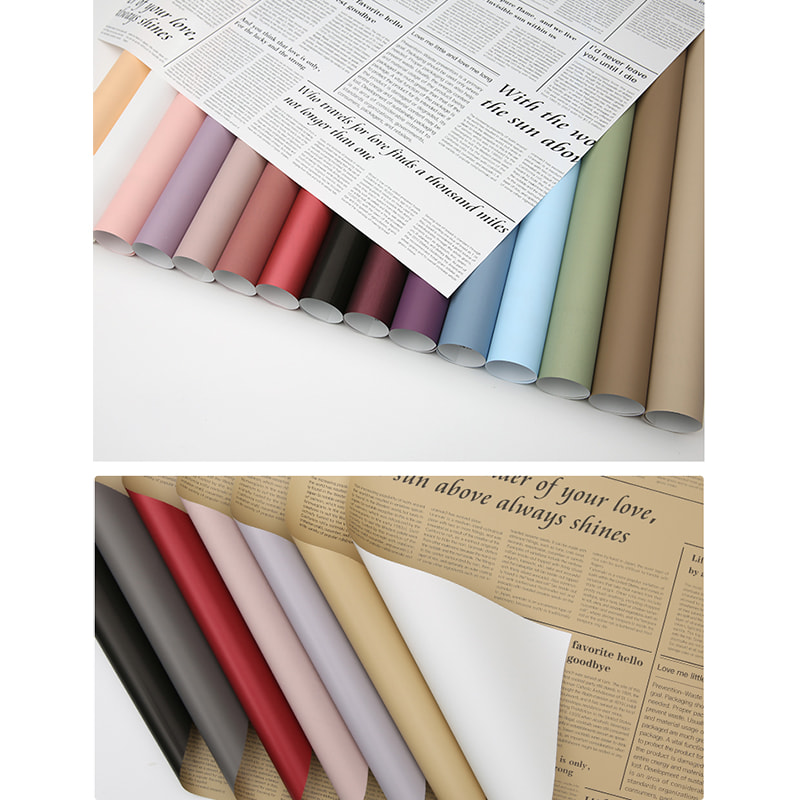 MYHC-23 Single-Sided Newspaper Style, Double-Sided At Double-Color Cowhide Flower Packaging Film