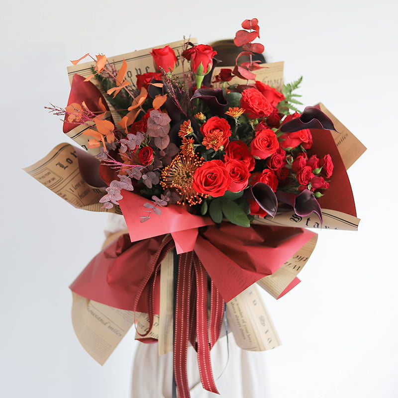 MYHC-23 Single-Sided Newspaper Style, Double-Sided At Double-Color Cowhide Flower Packaging Film