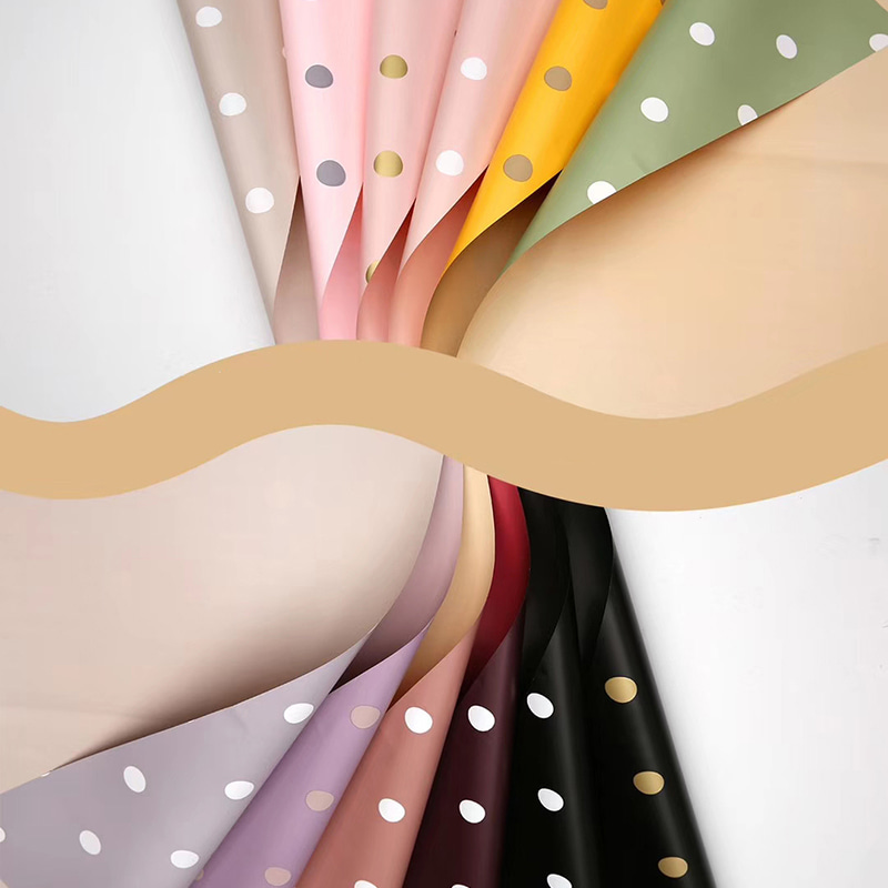 MYHC-24 Single-Sided Polka Dot Cotton Flower Wrapping Paper