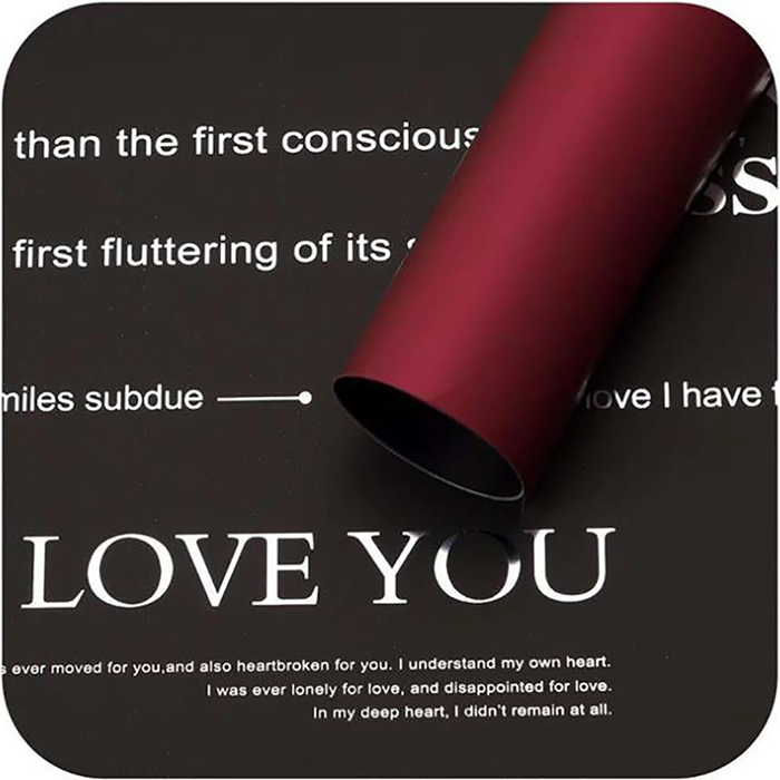 MYHC-25 Single-Side Reflective English Printing, Pearlescent Film, Cowhide Flower Packaging Film