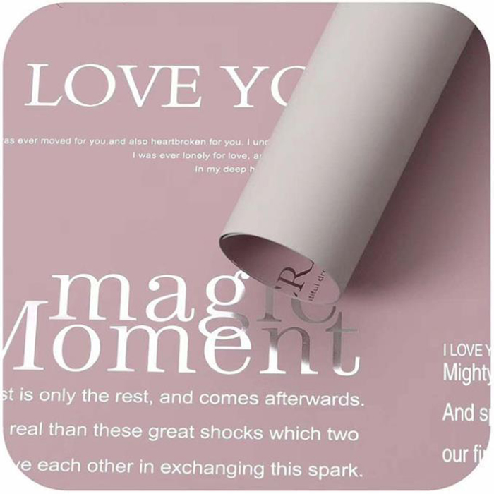 MYHC-25 Single-Side Reflective English Printing, Pearlescent Film, Cowhide Flower Packaging Film