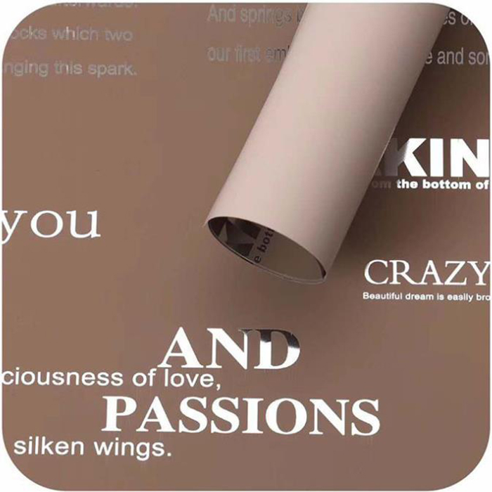 MYHC-25 Single-Side Reflective English Printing, Pearlescent Film, Cowhide Flower Packaging Film