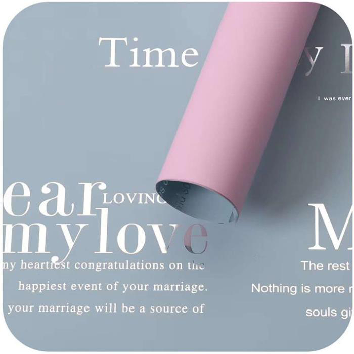 MYHC-25 Single-Side Reflective English Printing, Pearlescent Film, Cowhide Flower Packaging Film