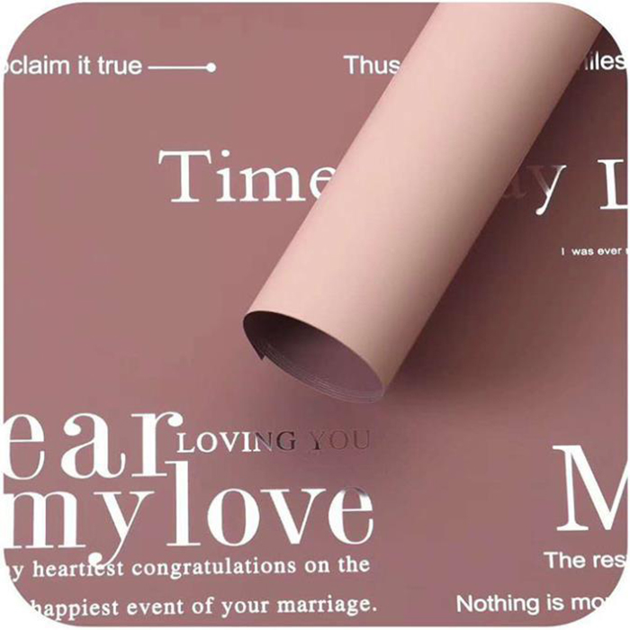 MYHC-25 Single-Side Reflective English Printing, Pearlescent Film, Cowhide Flower Packaging Film