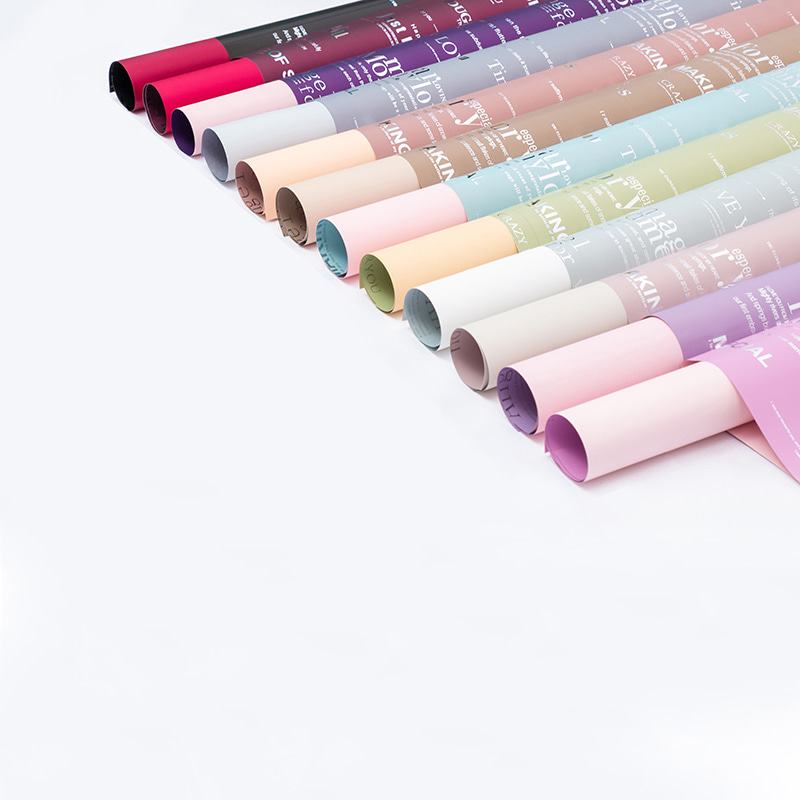 MYHC-25 Single-Side Reflective English Printing, Pearlescent Film, Cowhide Flower Packaging Film
