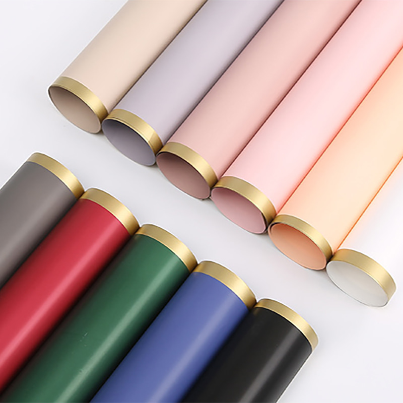 MYHC-27 Gold Edge Solid Pearlescent Film na Pambalot ng Bulaklak