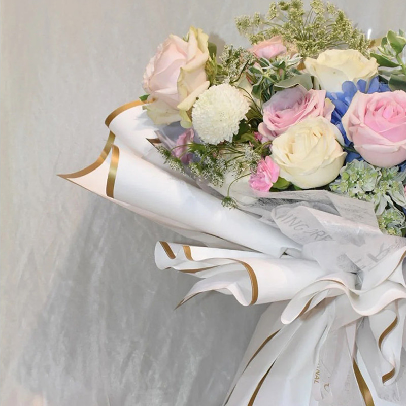 MYHC-27 Gold Edge Solid Pearlescent Film na Pambalot ng Bulaklak