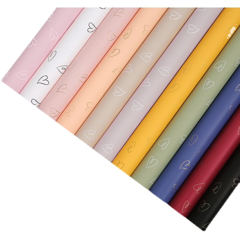 MYHC-28 Hugis-Puso na Line Drawing Monochrome Cowhide Flowers Wrapping Paper