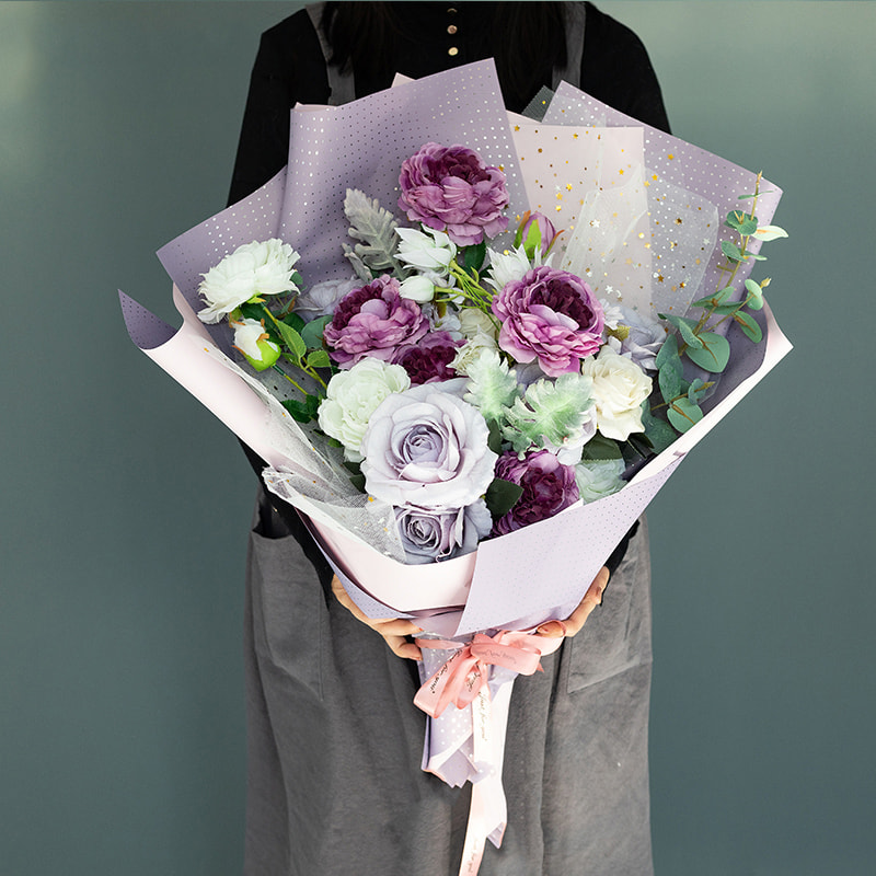 MYHC-34 Dot Decor Double-Sided Two-Color Aluminum-Plated Cotton Flower Packaging Film