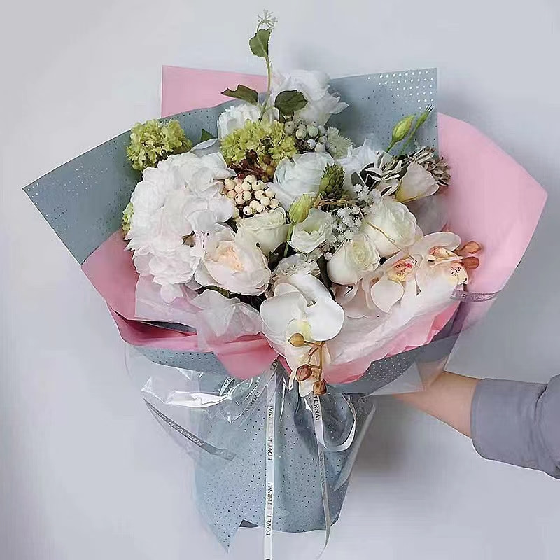 MYHC-34 Dot Decor Double-Sided Two-Color Aluminum-Plated Cotton Flower Packaging Film