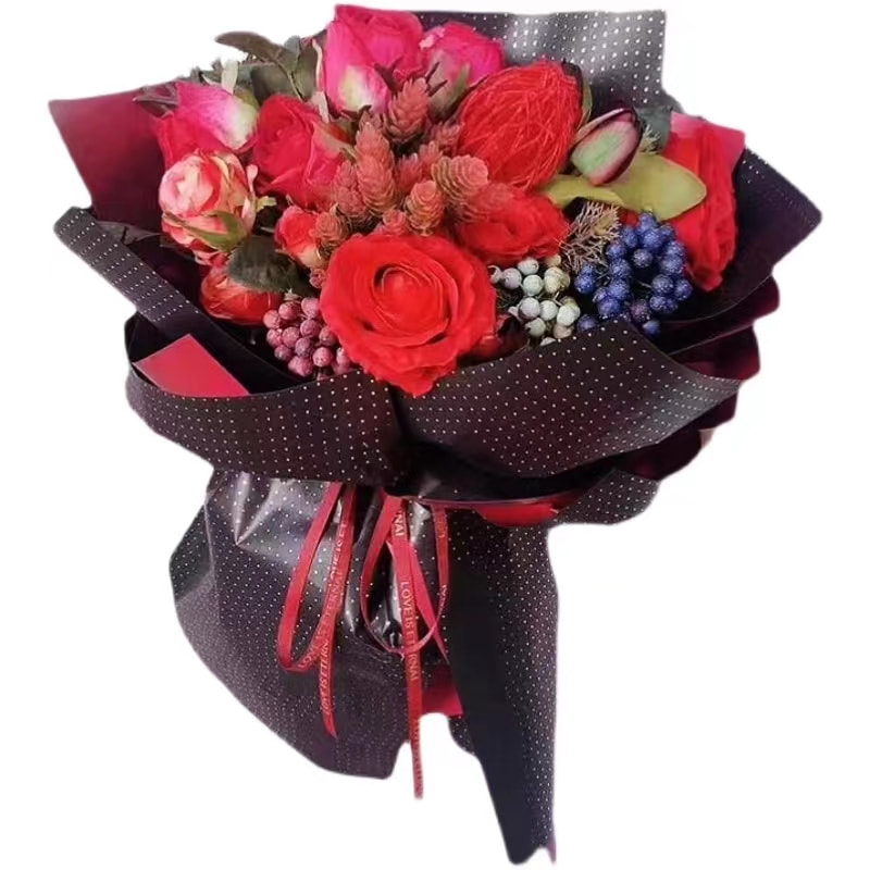 MYHC-34 Dot Decor Double-Sided Two-Color Aluminum-Plated Cotton Flower Packaging Film
