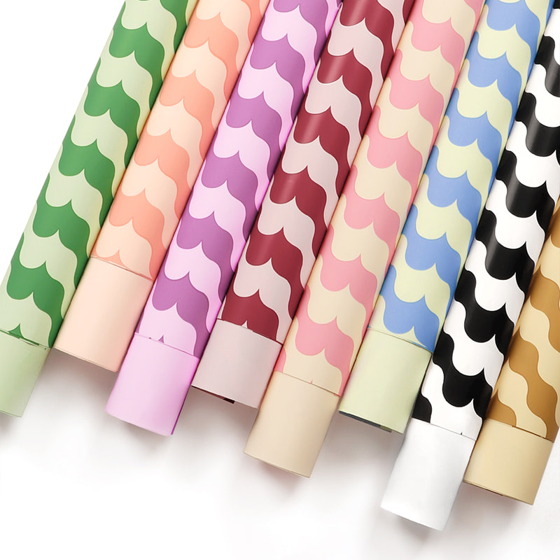 MYHC-35 BOPP Wavy Pattern Waterproof Flower Wrapping Paper