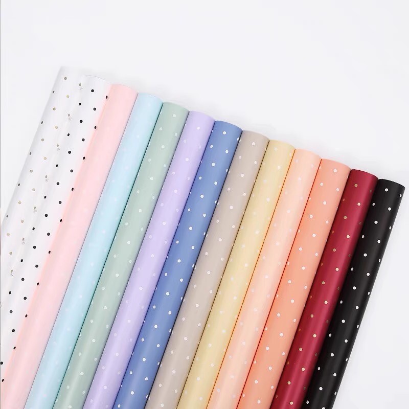 MYHC-37 Monochrome Dot Cotton Flower Wrapping Paper