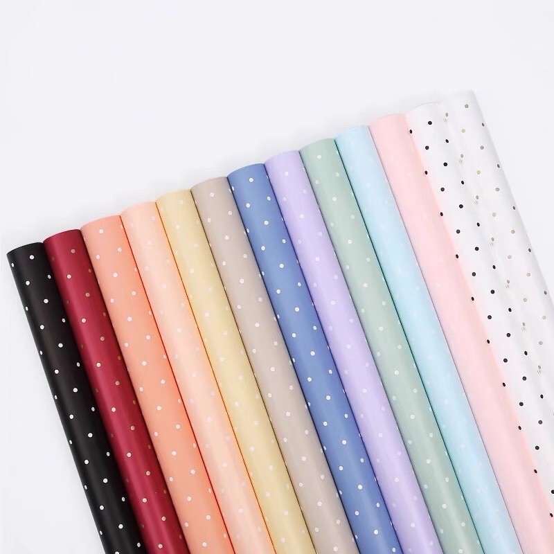 MYHC-37 Monochrome Dot Cotton Flower Wrapping Paper