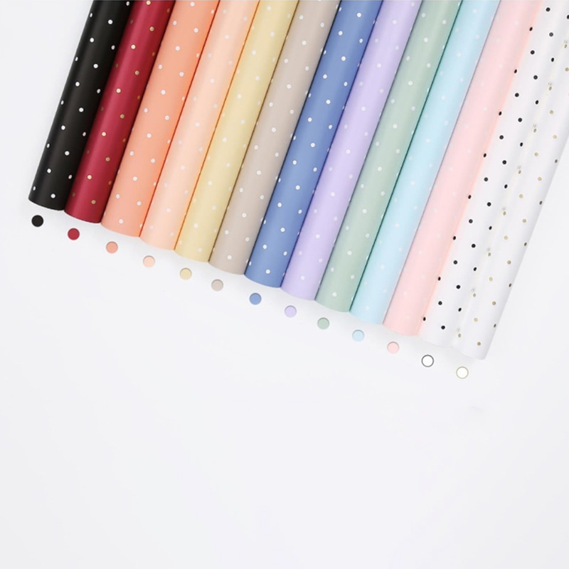 MYHC-37 Monochrome Dot Cotton Flower Wrapping Paper