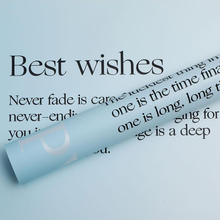 MYHC-38 INS English Gradient Bopp Cowhide Flowers Wrapping Paper