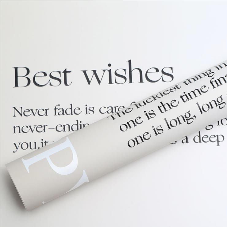 MYHC-38 INS English Gradient Bopp Cowhide Flowers Wrapping Paper