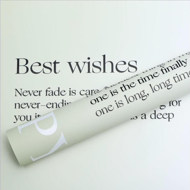 MYHC-38 INS English Gradient Bopp Cowhide Flowers Wrapping Paper