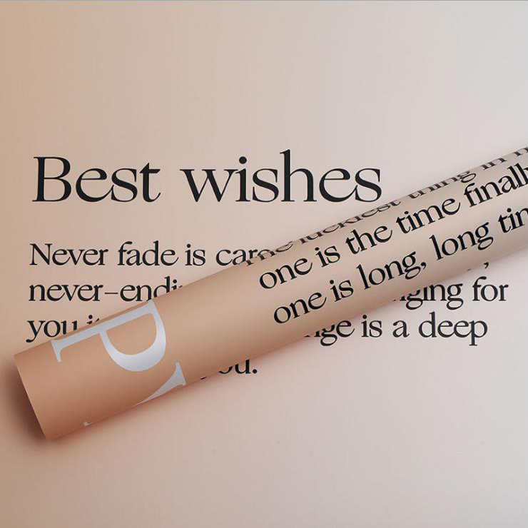 MYHC-38 INS English Gradient Bopp Cowhide Flowers Wrapping Paper