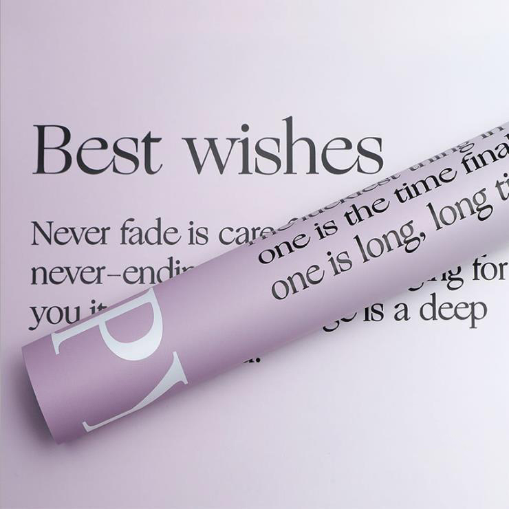 MYHC-38 INS English Gradient Bopp Cowhide Flowers Wrapping Paper