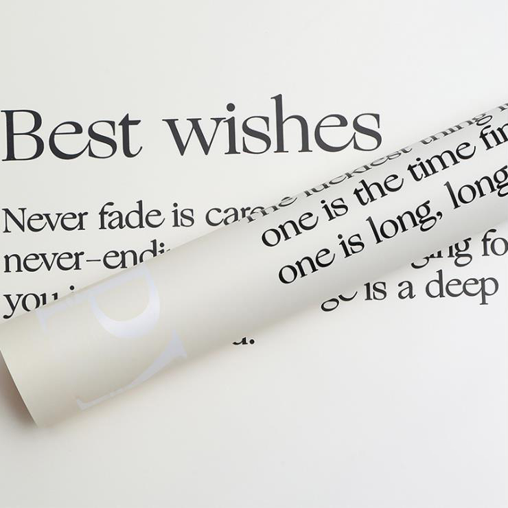 MYHC-38 INS English Gradient Bopp Cowhide Flowers Wrapping Paper