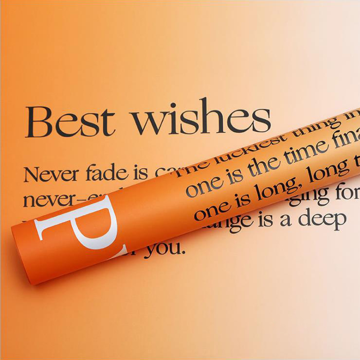MYHC-38 INS English Gradient Bopp Cowhide Flowers Wrapping Paper