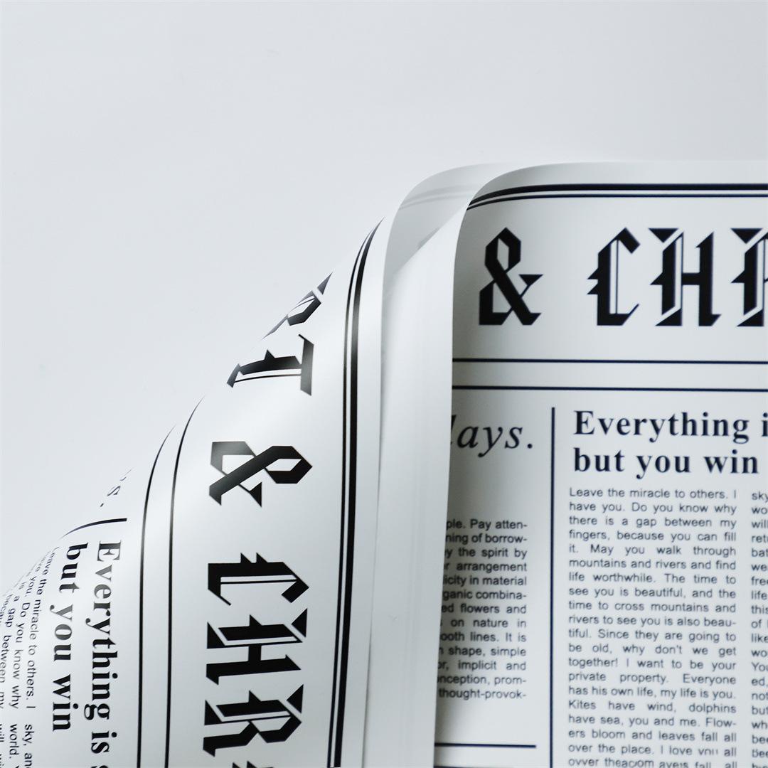 MYHC-41 Single-Sided Newspaper Style Cowhide Flowers Wrapping Paper